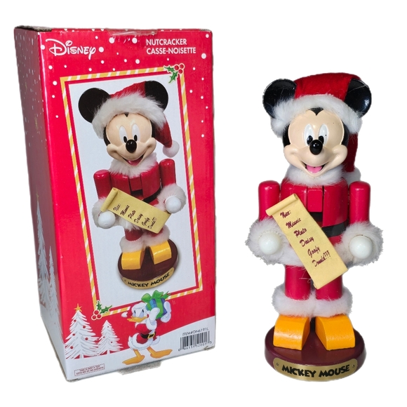 Disney Santa Mickey Mouse Nutcracker 2019 Kurt Adler 10 Inch DN6191L VGUC - Picture 1 of 10